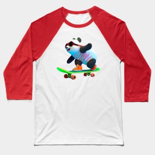 Skateboarding Panda Baseball T-Shirt